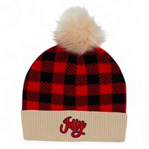 NWT Top Drawer Christmas Jolly Pom Pom Beanie Hat